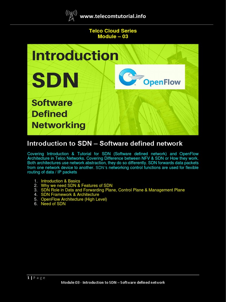 Introduction to SDN in Telco Networks | PDF | Routing | Computer Network