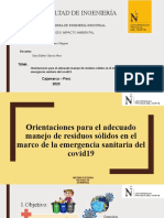 Orientaciones para El Adecuado Manejo de Residuos Sólidos en El Marco de La Emergencia Sanitaria Del Covid - 19