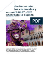 Qué Relación Existe Entre Los Carnavales y La Cuaresma