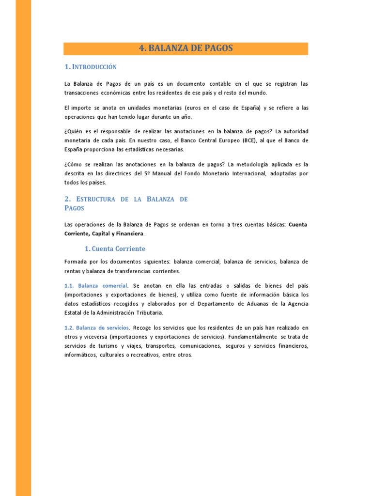 Estructura y Función de la Balanza de Pagos | PDF | Balance de pagos ...