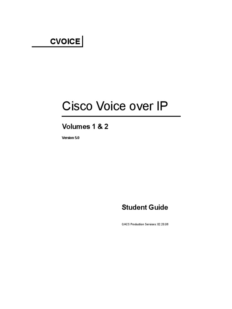 Cisco Voice Over IP (CVOICE) 5.0 Student Guide | PDF | Session ...