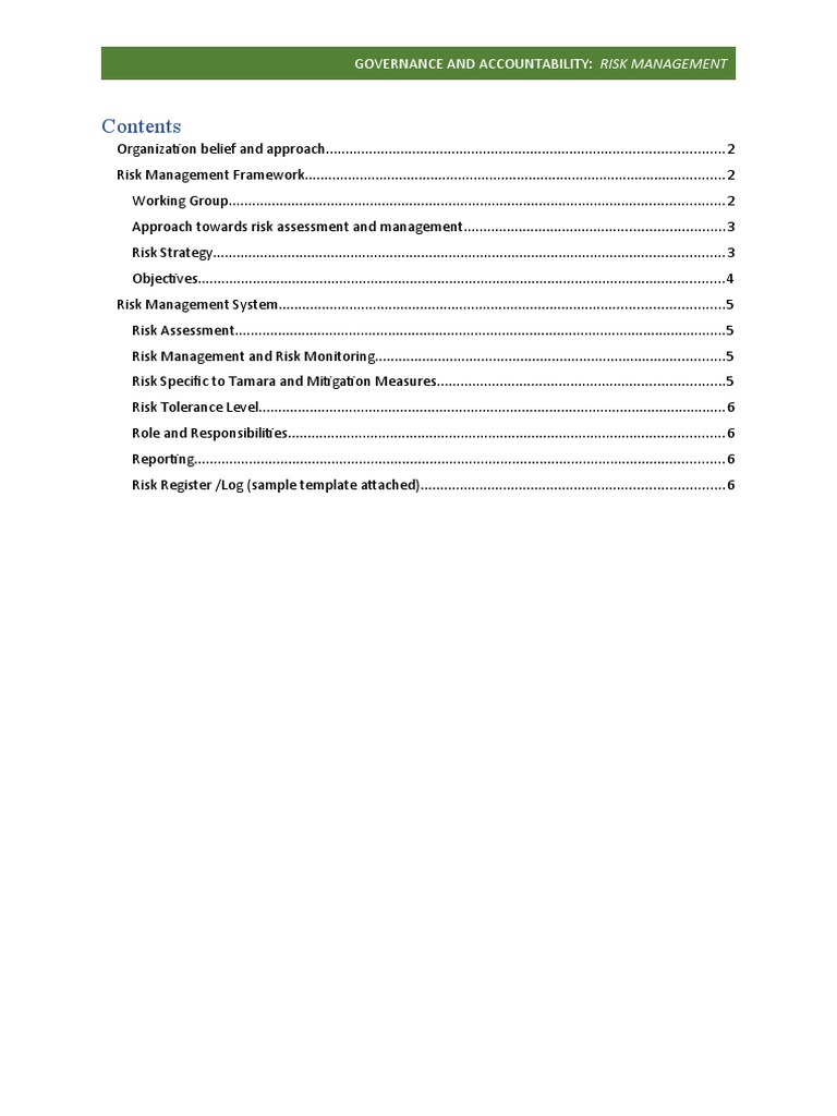 Governance and Accountability: Risk Management | PDF | Risk Management ...
