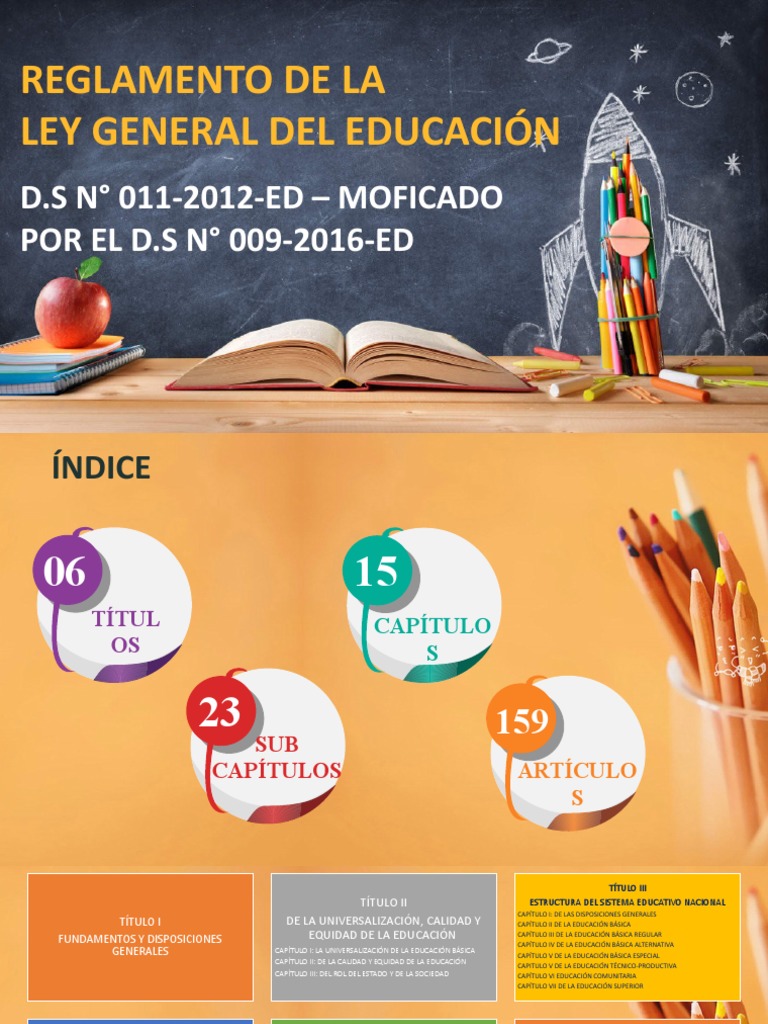 Reglamento de La Ley General de Educación | PDF | Educación primaria ...