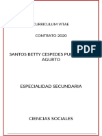 Curriculum para Contrato Santos Betty Cespedes Purizaca de Agurto 2020 Valido