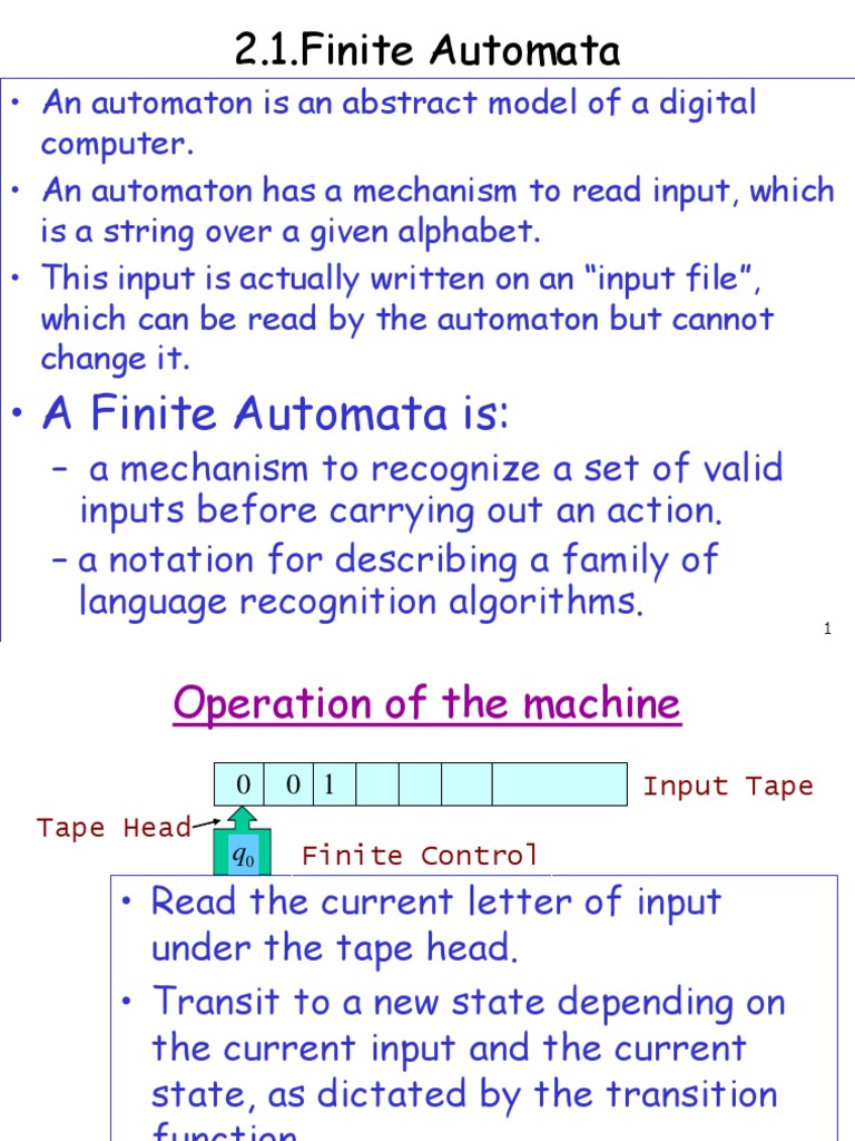 Chapter 2 Finite Automata PDF | PDF | Theoretical Computer Science ...