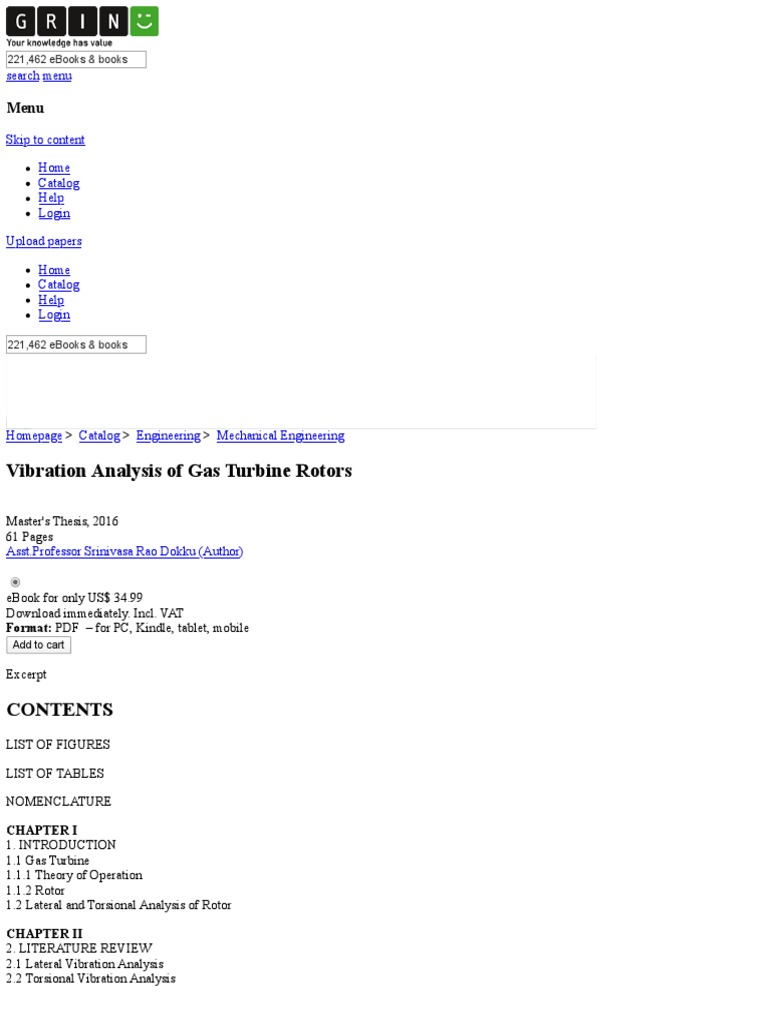 Gas Turbine Rotor Vibration Analysis | PDF | Resonance | Gas Turbine