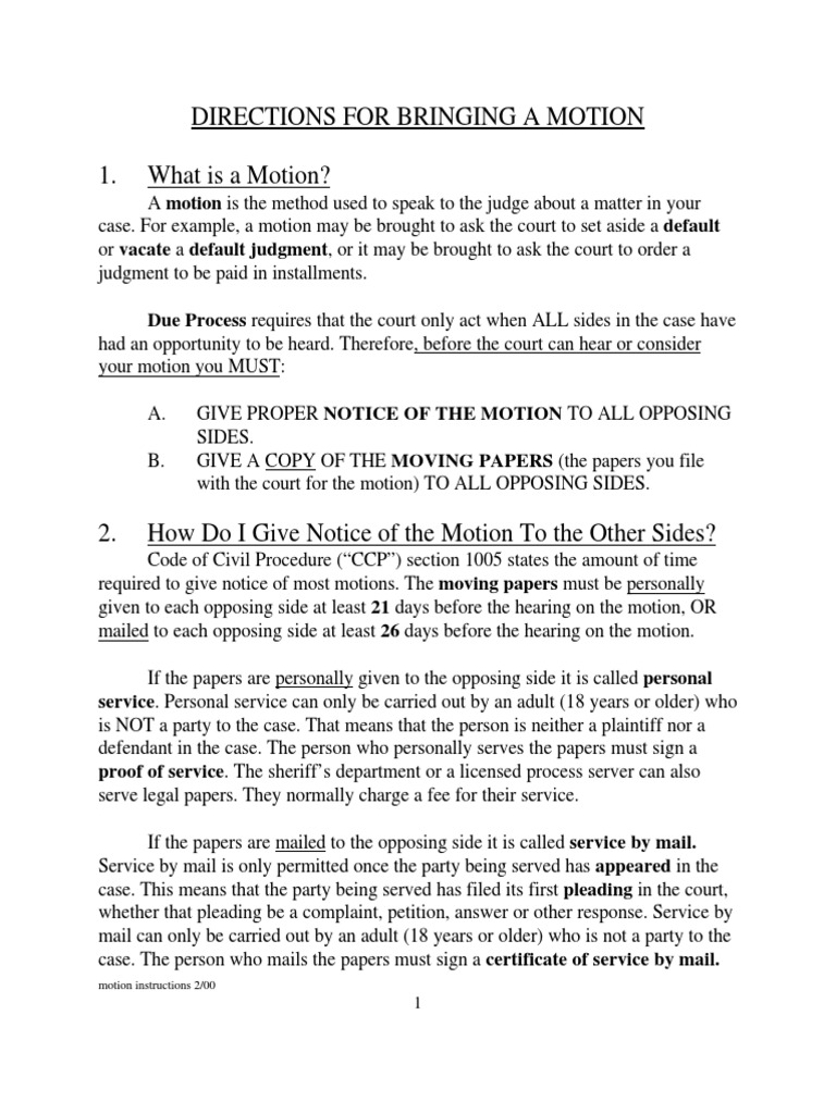 How to File a Motion in Court | PDF | Default Judgment | Service Of Process