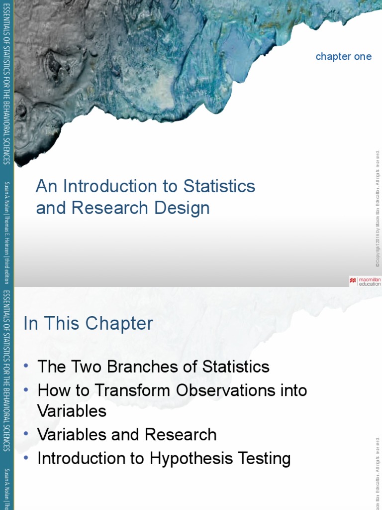An Introduction To Statistics and Research Design: Chapter One | PDF ...