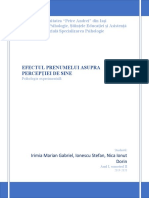 Psihologie Experimentala - Efectele prenumelui asupra perceptiei de sine.doc