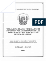 Reglamento de Altas y Bajas, Actos de Disposición y de Administración de Los Bienes Muebles de La Mdi PDF