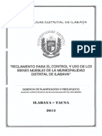 Reglamento de Control y Uso de Bienes de la Municipalidad de Ilabaya