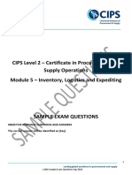 CIPS L2M5 exam questions on inventory, logistics and expediting