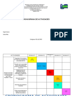 Cronograma de actividades para resolver conflictos en la comunidad del lirio