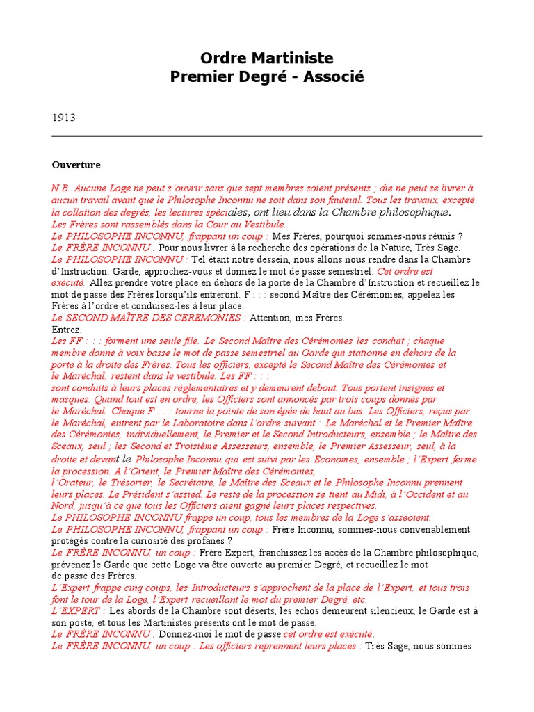 Ordre Martiniste Opératif Pdf , Le Martinisme – SNTE