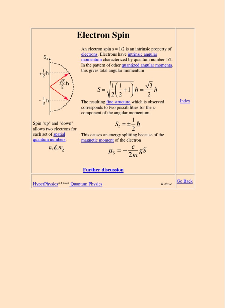 Spin PDF | PDF | Spin (Physics) | Electron