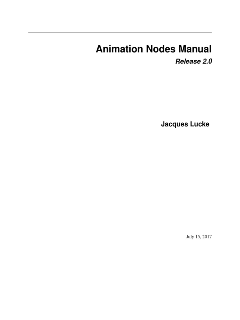 Animation Nodes Guide for Users & Devs | PDF | Plane (Geometry ...