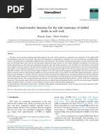 A Load-Transfer Function For The Side Resistance of Drilled Shafts in Soft Rock