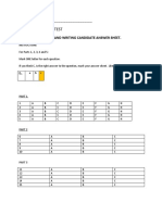 Ket Paper 1 Reading and Writing Candidate Answer Sheet