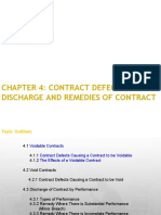 Chapter 4: Contract Defects & Discharge and Remedies of Contract