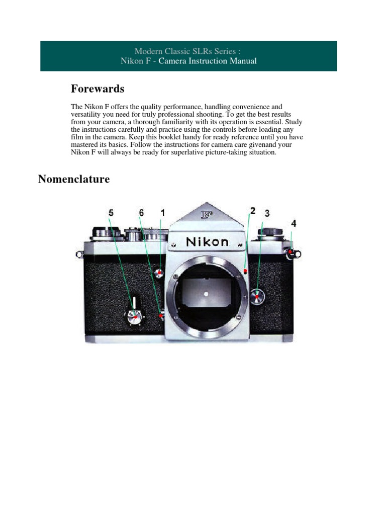 ニコン F マニュアル Nikon Manual Product Details | Nikon F Service Manual | Nikon | Service