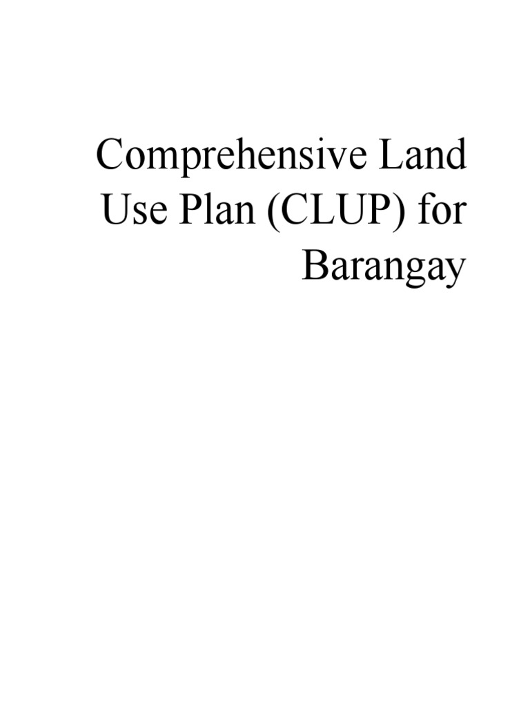 Barangay Comprehensive Land Use Plan | PDF | Social Science | Law