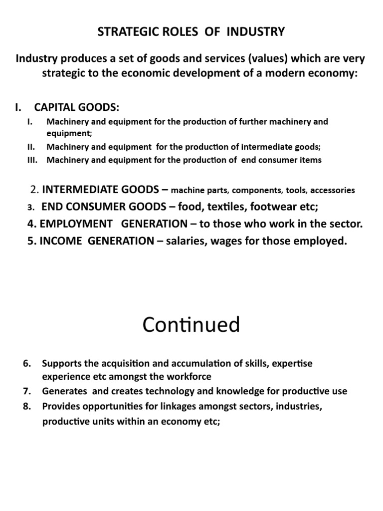 Strategic Roles of Industrialization | PDF
