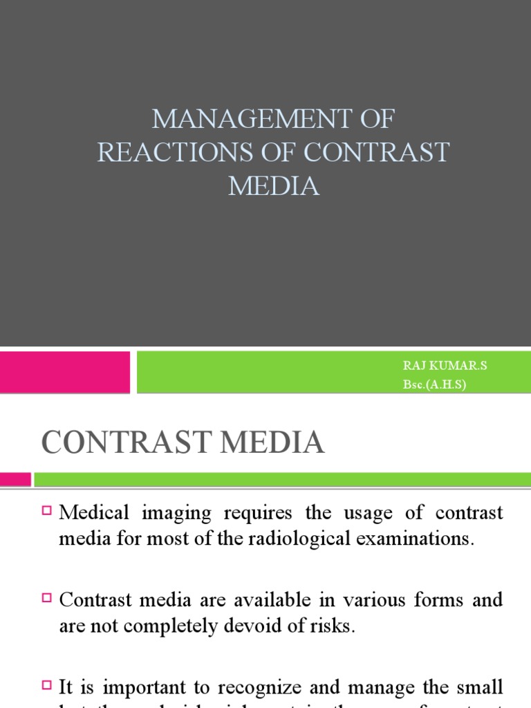 Managing Contrast Media Reactions | PDF | Clinical Medicine | Medical ...