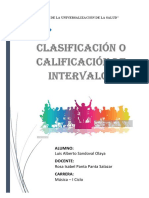 Ejercicios Clasificación o Calificación de Intervalos PDF
