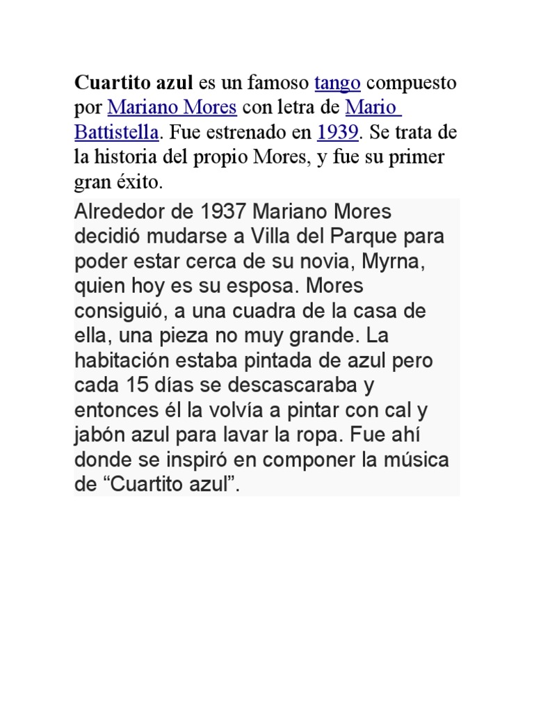 Cuartito Azul | PDF | Musica Tango | Entretenimiento (general)
