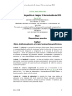 Bolivia: Ley de Gestión de Riesgos, 18 de Noviembre de 2014: Título I Disposiciones Generales