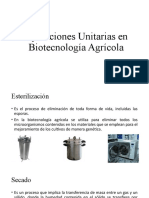 Operaciones Unitarias en Biotecnología Agrícola