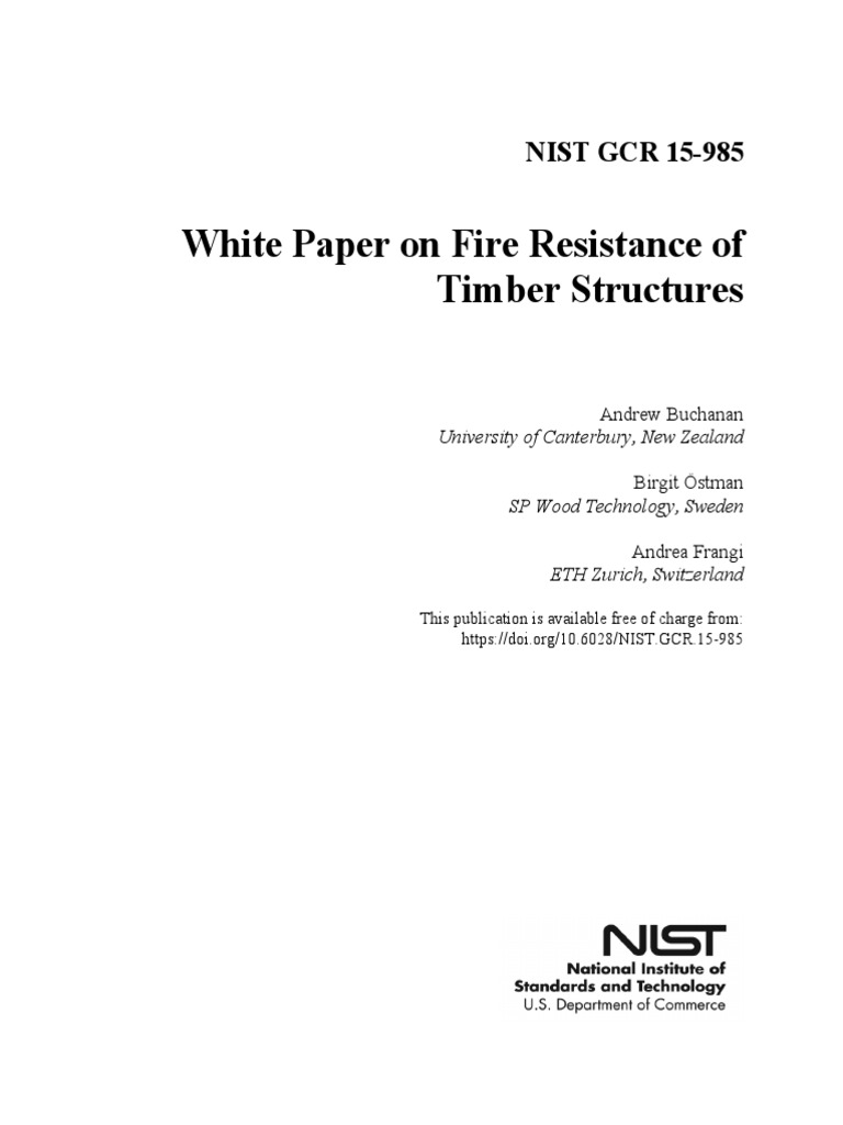 Fire Resistance in Timber Structures | PDF | Fires | Lumber