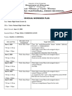 Individual Workweek Plan: Sem/ Oral Communication