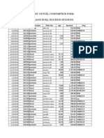 Pentagon Fuel Station Station: Summary of Fuel Consumption Form