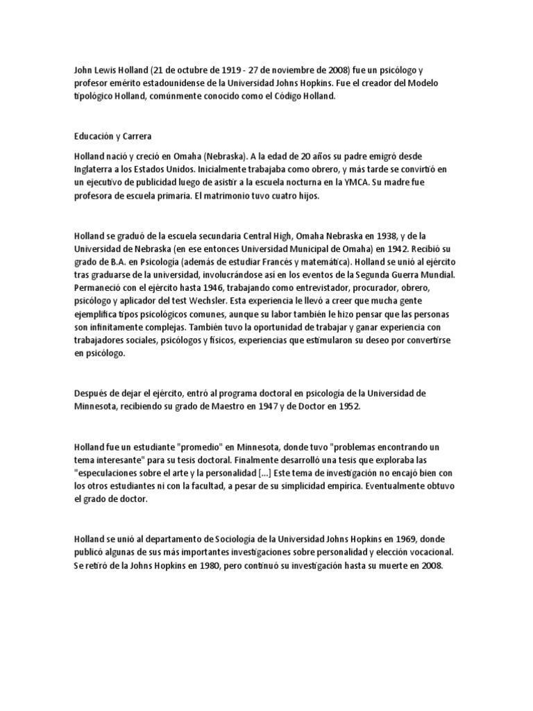 John Lewis Holland PDF