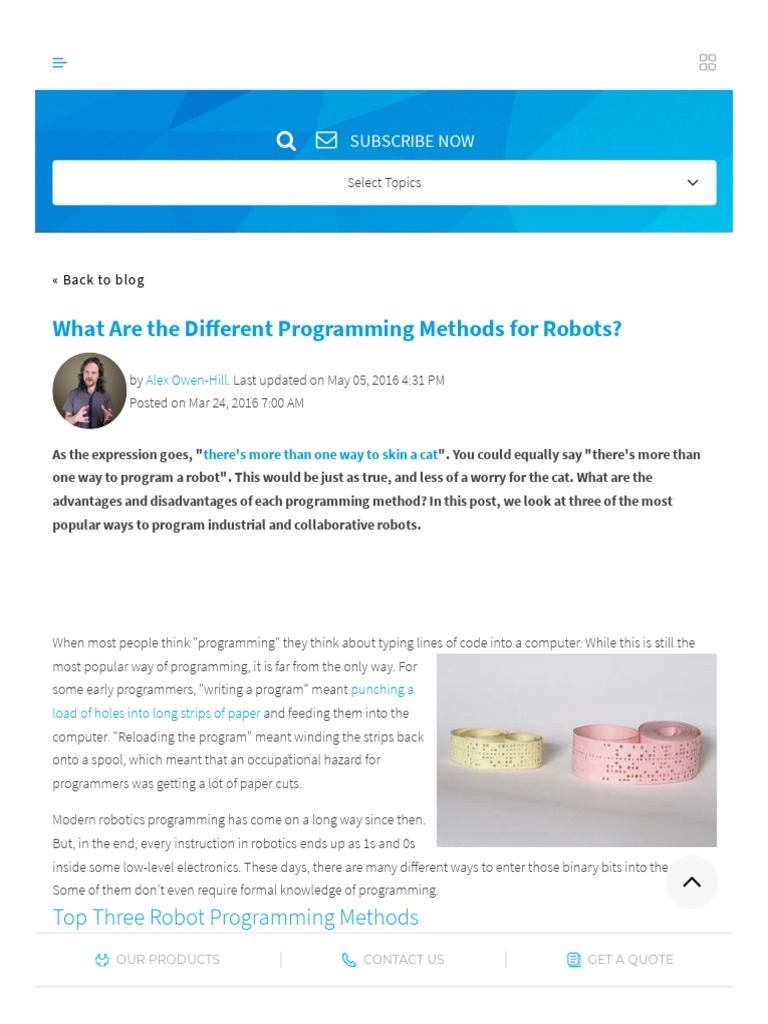 What Are The Different Programming Methods For Robots 3fhs - Amp True ...