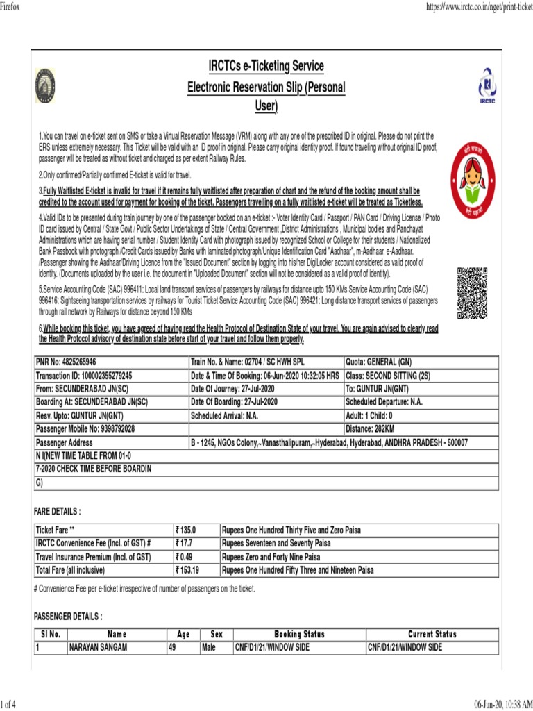 IRCTC e-Ticketing Guidelines | PDF | Identity Document | Transport