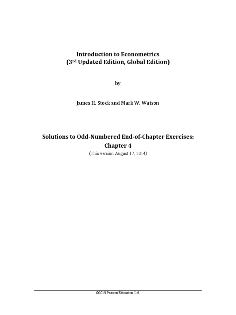 Introduction To Econometrics (3 Updated Edition, Global