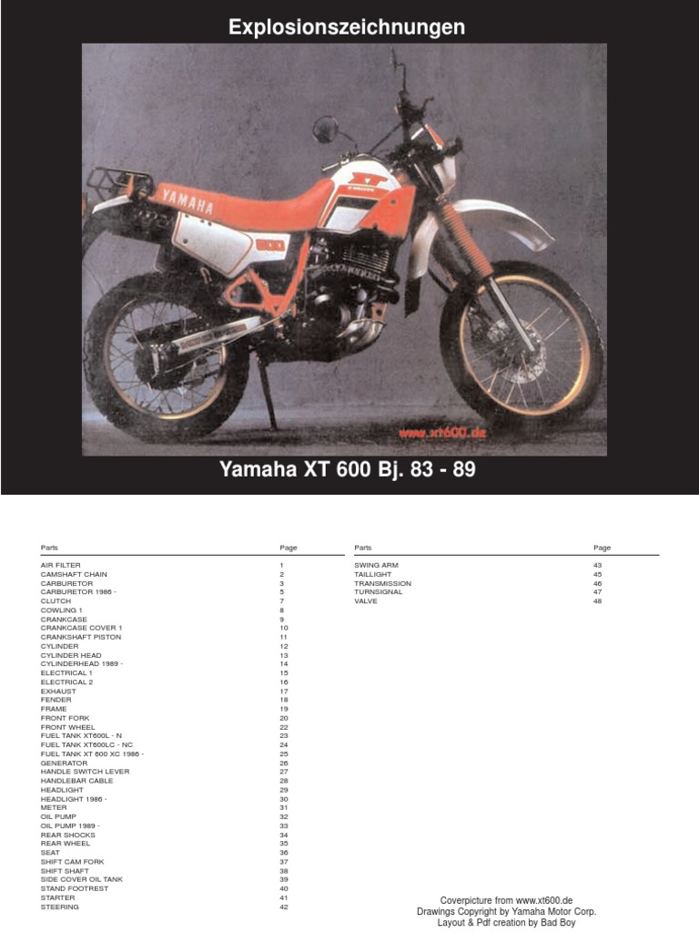 XT 600 83 89 | PDF | Carburetor | Washer (Hardware)