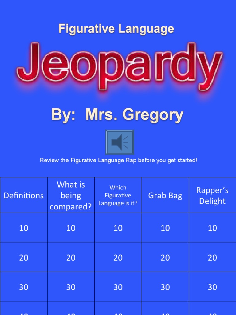 Figurative Language Jeopardy Game | PDF | Semiotics