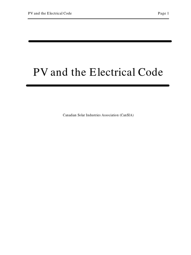 CanSIA Course - Solar PV and The Electrical Code | PDF | Photovoltaic ...