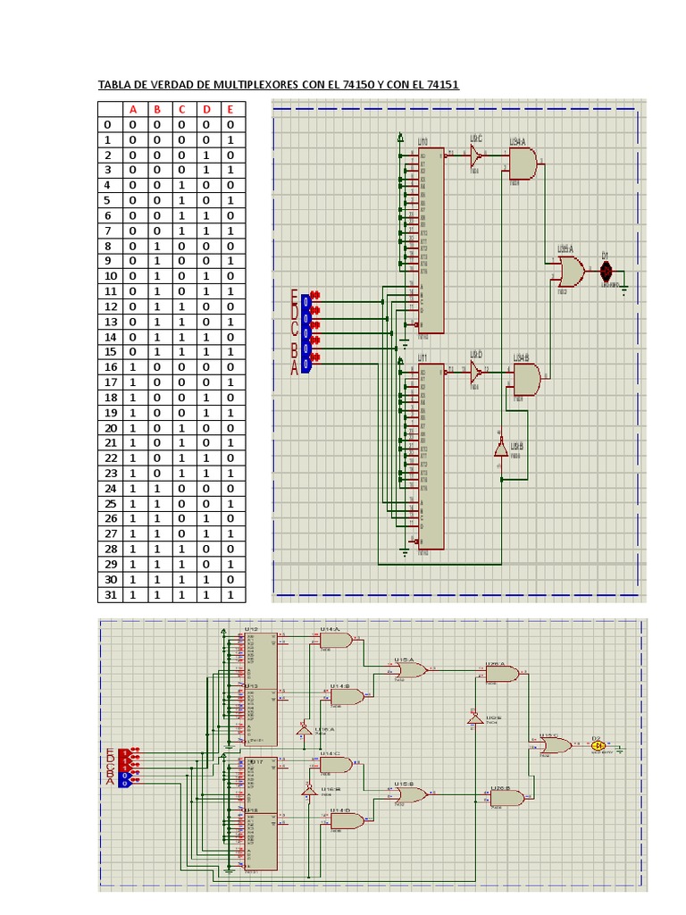 Tabla de Verdad de Multiplexores 74150 y Con El 74151 | PDF