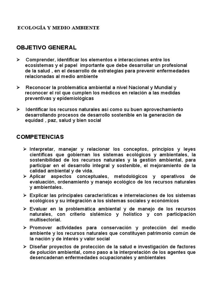 Ecología y Salud para Médicos | PDF | Entorno natural | Sustentabilidad