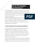 Qué es la energía geotérmica