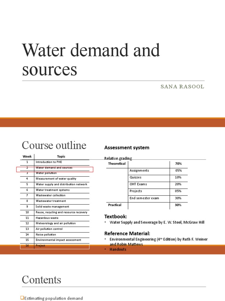 Water Demand and Sources Overview | PDF | Water Resources | Water Scarcity