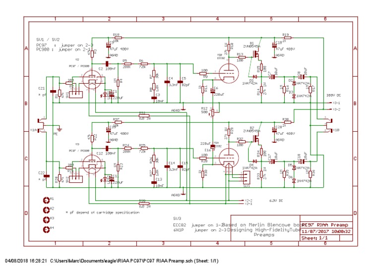 PC97 RIAA Preamp Schematic Diagram | PDF | Computing And Information ...