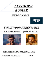 A.J.Kishore Kumar: Heros Name