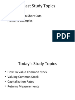 Last Study Topics: - PV Calculation Short Cuts - Numeric Examples