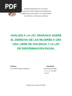 ANALISIS DE LA LEY ORGANICA DE LA MUJER Y DISCRIMINACION RACIAL