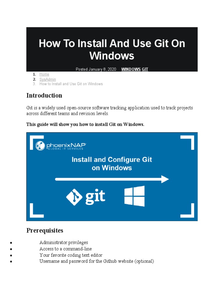 Install Git on Windows: A Step-by-Step Guide | PDF | Command Line ...